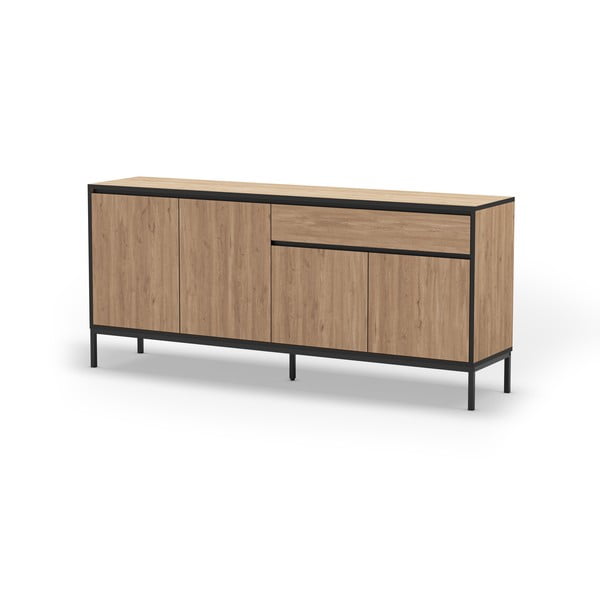 Нисък скрин с дъбов декор в естествен цвят 180x80 cm Lorenza - Marckeric-image-2