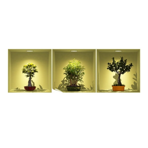 Комплект от 3 стикера с 3D ефект Bonsai Trees On Spot - Ambiance-image-1