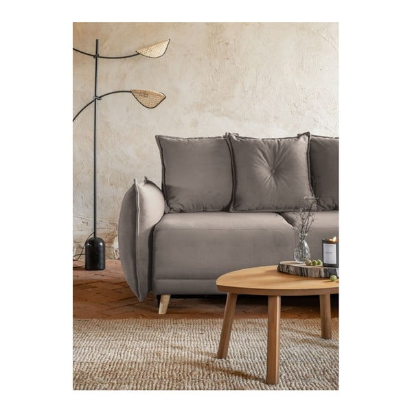 Светлокафяв велурен разтегателен диван (променлив) Lazy Lukka - Miuform-image-4