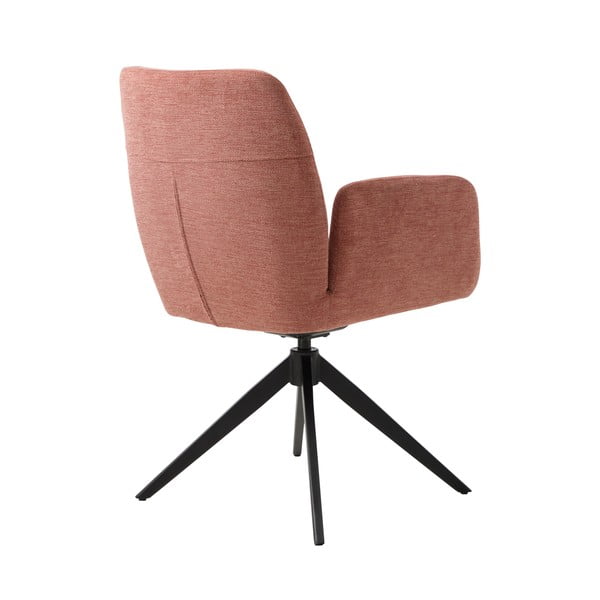 Розов тапициран трапезен стол с подлакътници Roxana – Unique Furniture-image-4