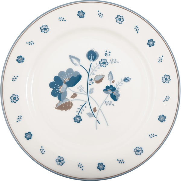 Бяла и синя керамична чиния , ø 25,3 cm Mozy - Green Gate