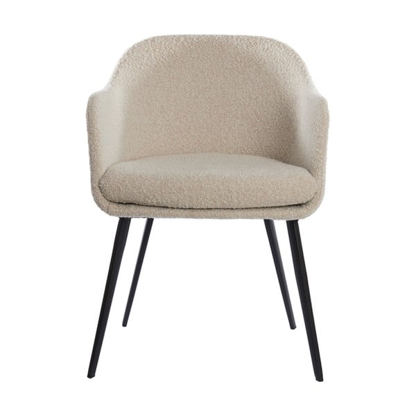 Кремав тапициран трапезен стол с подлакътници Leone – Light & Living-image-1