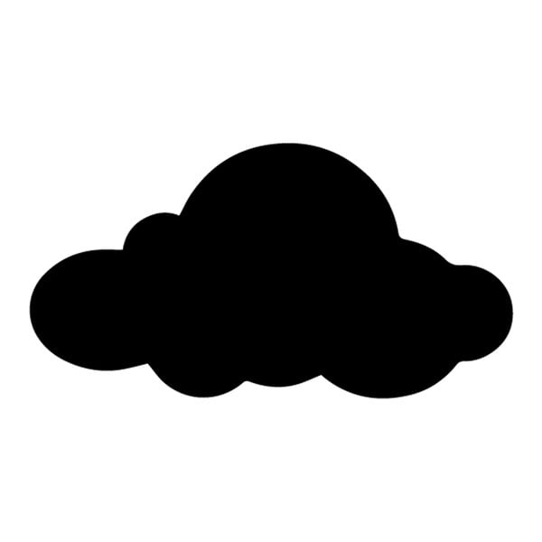 Черен стикер за стена Cloud, 50 x 30 cm - LineArtistica