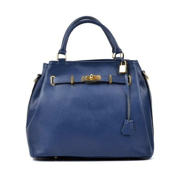 Синя кожена чанта Mahno - Isabella Rhea