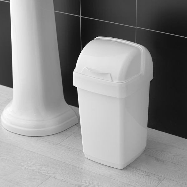 Бяло кошче за отпадъци с ролка, 22,5 x 23 x 42,5 cm - Addis-image-1