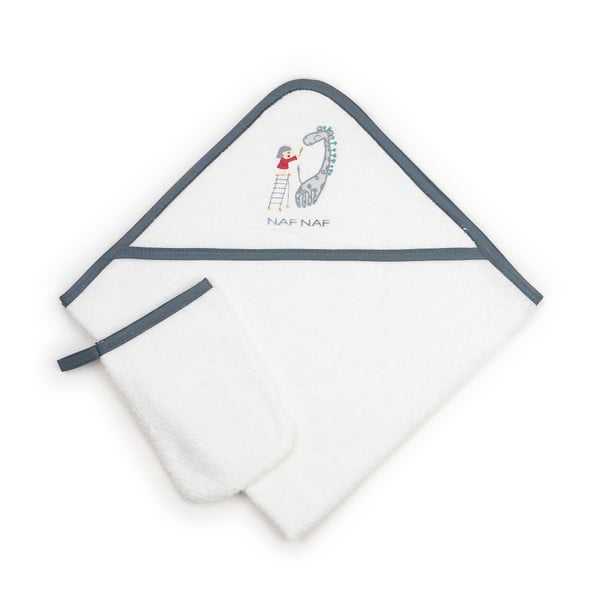 Комплект бебешки кърпи с качулка и ръкавици за пране Sophie, 75 x 75 cm - Naf Naf