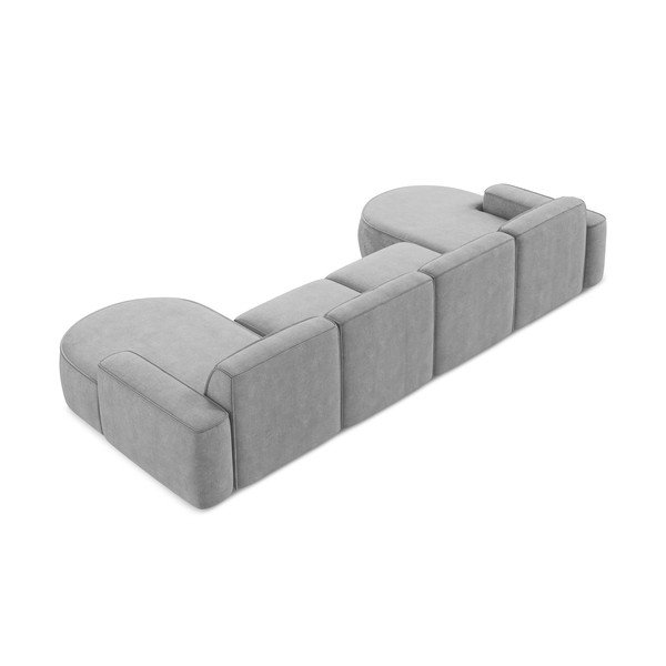 Светлосив шенилов ъглов диван (U форма) Omao – Makamii-image-3