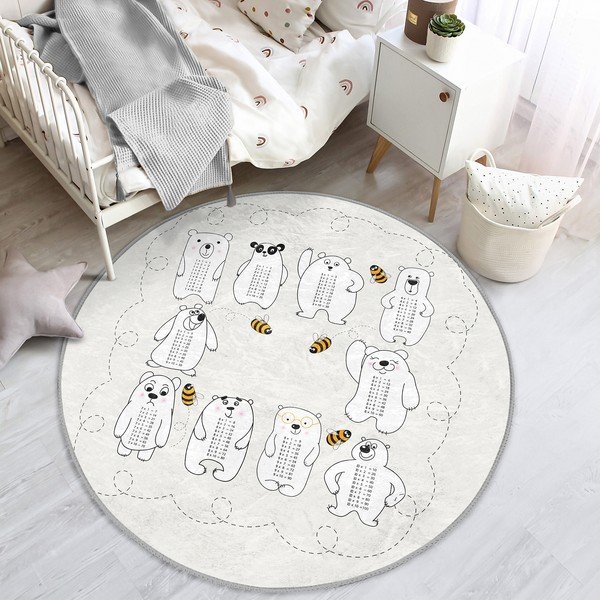 Кремав детски килим ø 100 cm Comfort - Mila Home-image-3