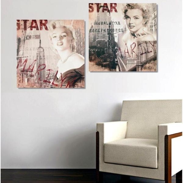 2dílný obraz Star Marilyn, 35x70 cm