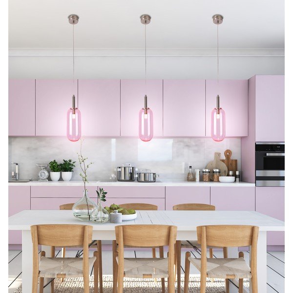 Лилаво LED висящо осветително тяло със стъклен абажур ø 13 cm Fiuggi – Candellux Lighting-image-2