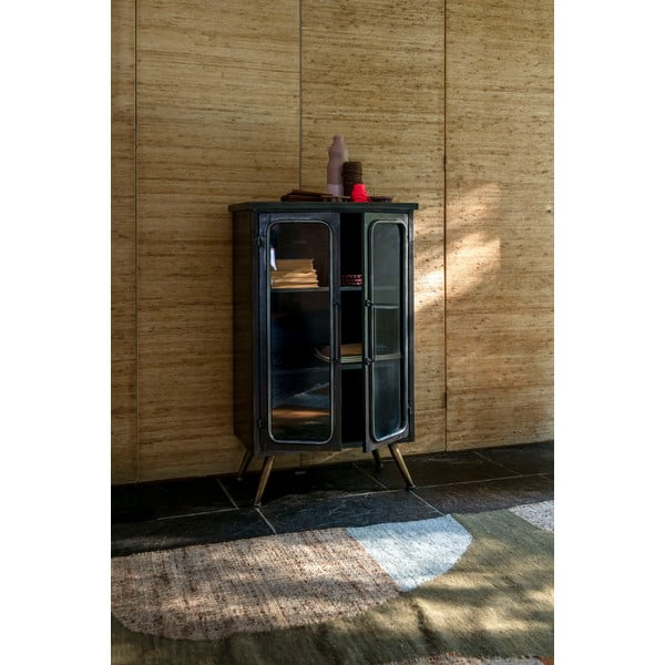 Черна метална витрина 60x100x35 cm Denza – Dutchbone-image-3