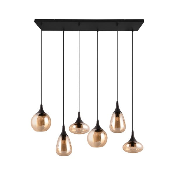 Черно-оранжева висяща лампа със стъклен абажур Lumina - Trio-image-4