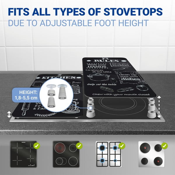 Капаци за печка 2 бр. от закалено стъкло 52x30 cm Kitchen Rules – Maximex-image-4