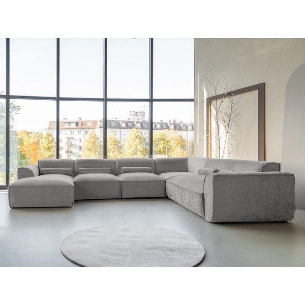 Светлосив ъглов диван (десен ъгъл/"U" форма) Flex Felix – Miuform-image-1