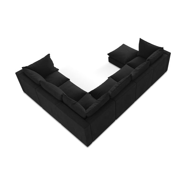 Черен ъглов диван (десен ъгъл/U форма) Manao – Makamii-image-3