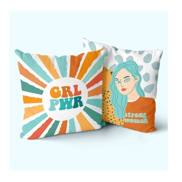Калъфки за възглавници в комплект от 2 броя 50x50 cm Girl power - Aware-image-1
