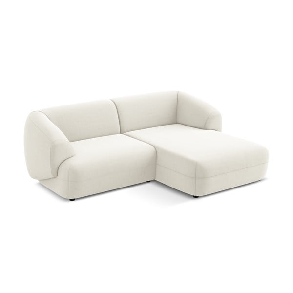 Бял кадифен ъглов диван (десен ъгъл) Moana – Makamii-image-3