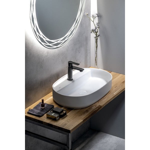 Бяла керамична мивка 60x40 cm Infinity Oval – Sapho-image-1