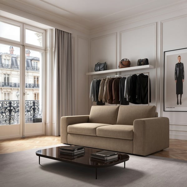 Светлокафяв кадифен диван 218 cm Baga – Rodier-image-1