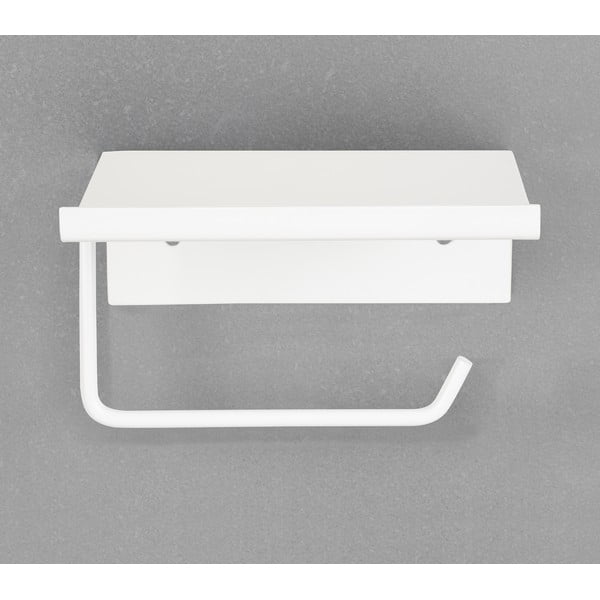 Бяла самоносеща метална поставка за тоалетна хартия с рафт Desulo - Wenko-image-4