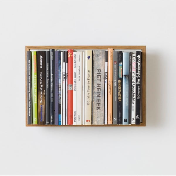 Knižní police z dubového dřeva das kleine b b8, výška 34 cm-image-2