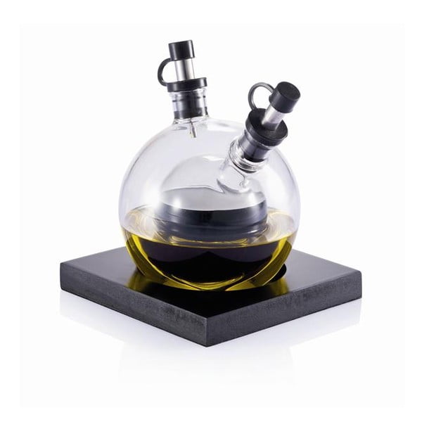 Съд за олио и оцет от ръчно духано стъкло с подложка XD Design Orbit - XD Design-image-1