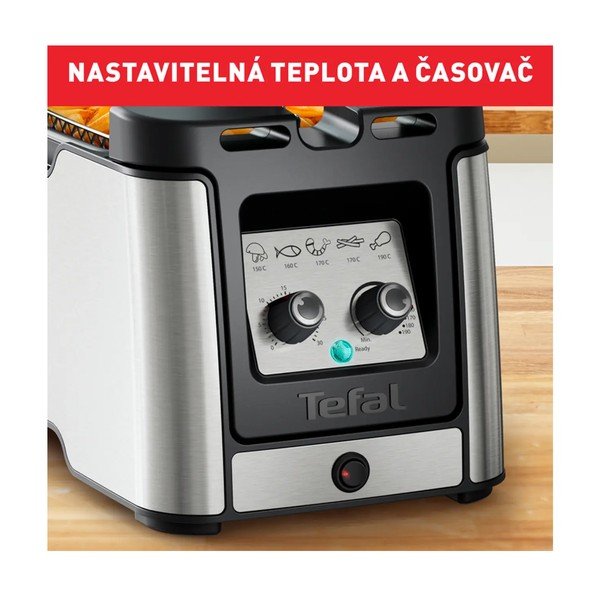 Фритюрник в матово черно и сребристо Clear Duo FR600D10 - Tefal-image-1