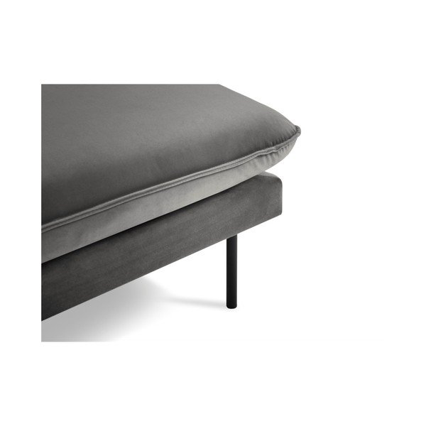 Тъмно сиво кадифено кресло за отдих, десен ъгъл Vienna - Cosmopolitan Design-image-3