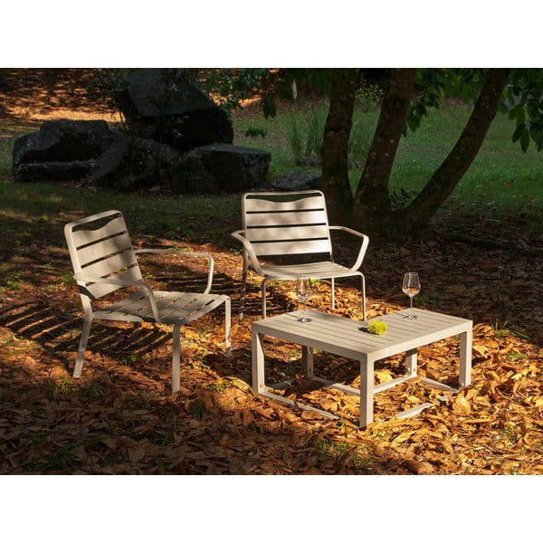 Комплект от 2 алуминиеви градински стола и ъглова маса Spring - Ezeis