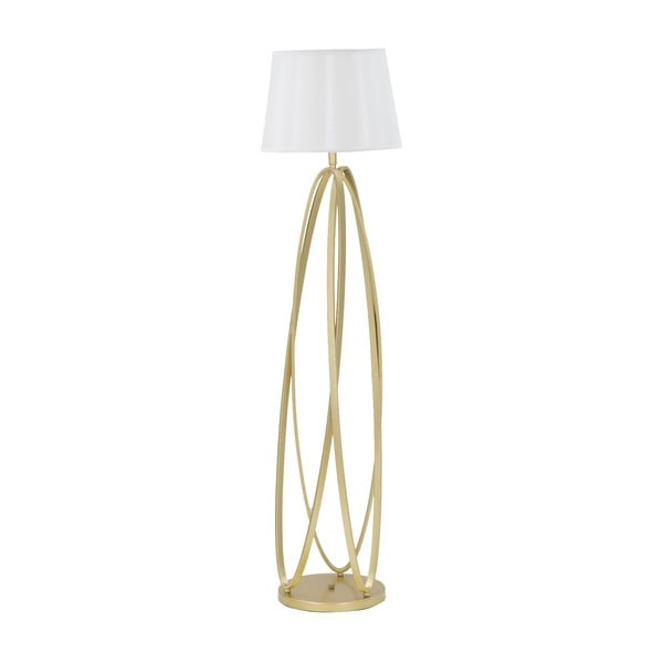 Бяла подова лампа с дизайн на златен кръг - Mauro Ferretti