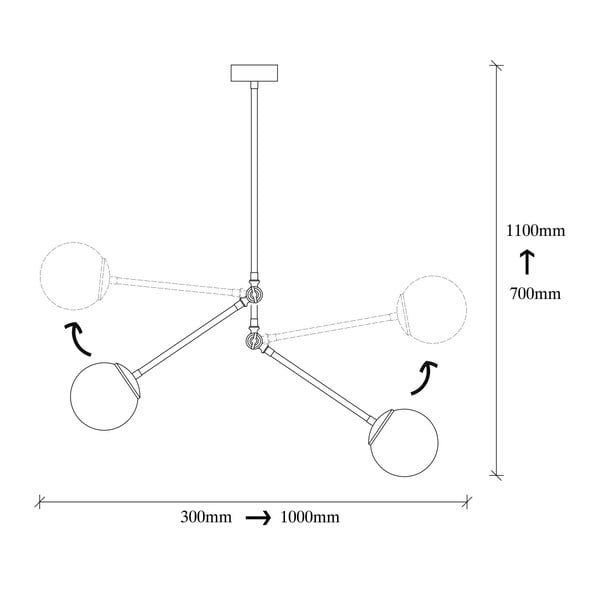 Черно метално висящо осветително тяло Opviq lights Froso - Opviq lights-image-3