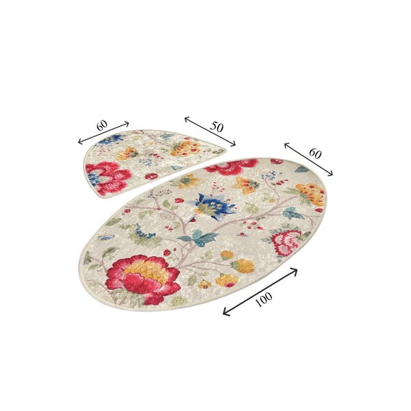 Светлокафяви килими за баня в комплект от 2 броя 60x100 cm Arya – Foutastic-image-3