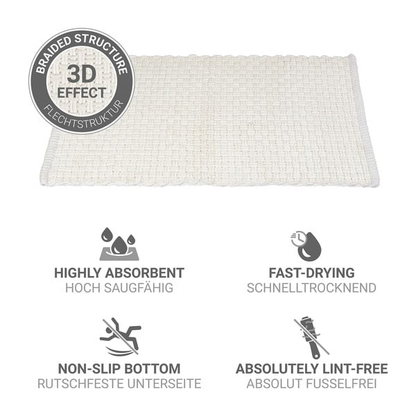 Бял текстилен килим за баня 50x80 cm Ecoli – Wenko-image-4