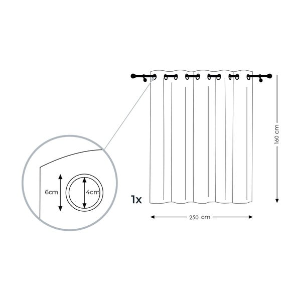Бежова завеса , 160 x 250 cm Voile Eyelets - AmeliaHome-image-3