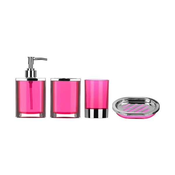 Růžový koupelnový set Premier Housewares Cristallo