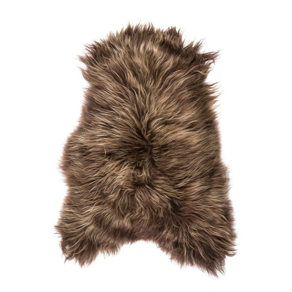 Hnědá ovčí kožešina s dlouhým chlupem Arctic Fur Chesto, 90 x 50 cm