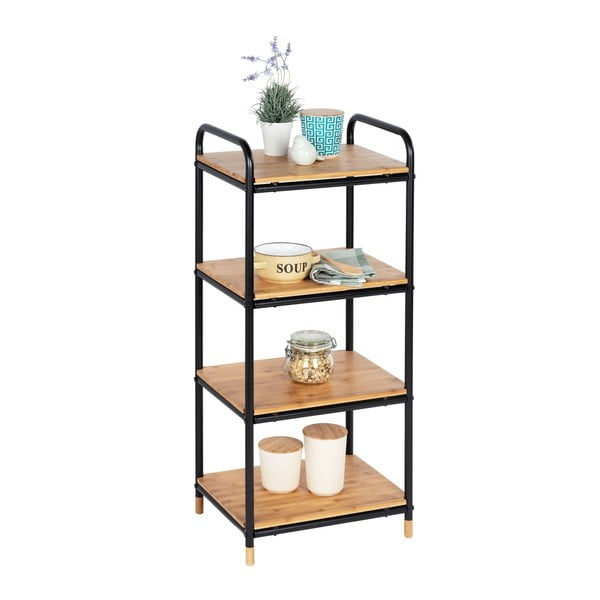 Черен/естествен метален рафт за баня 42x94,5 cm Loft – Wenko-image-3