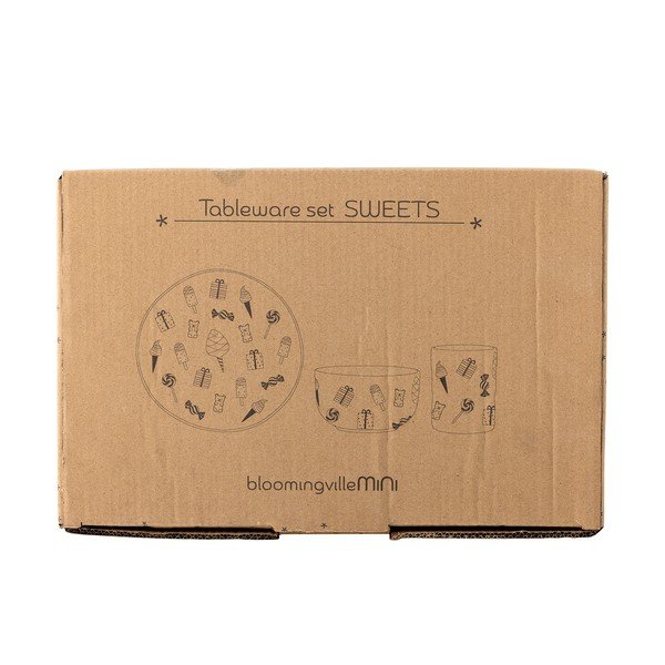 Глинен детски комплект за хранене 3 бр. Sweets – Bloomingville Mini-image-3