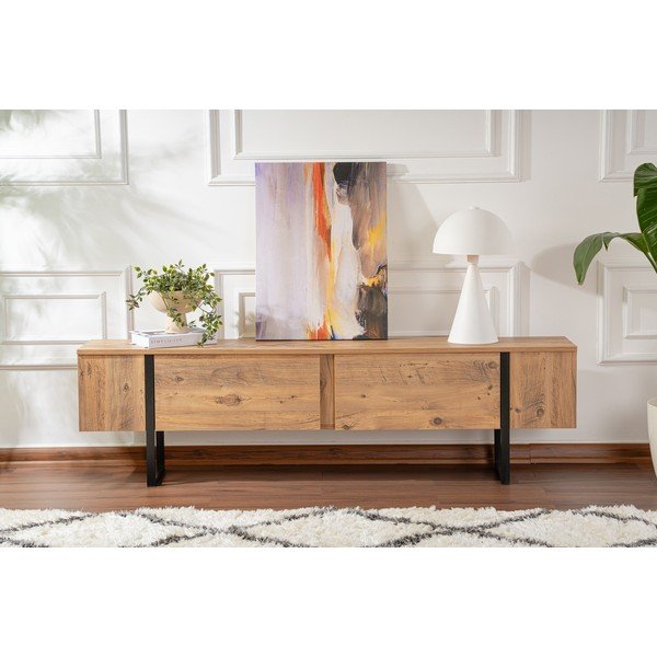 Маса за телевизор с боров декор в естествен цвят 180x50x29,5 cm Serenity – Kalune Design-image-4