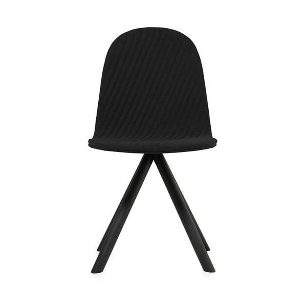 Černá židle s černými nohami Iker Mannequin Stripe