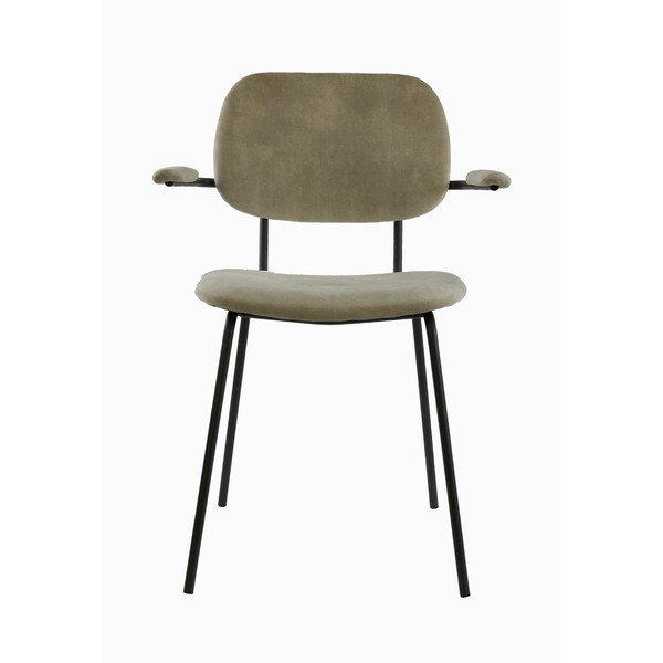 Бежов кадифен трапезен стол Emma - Light & Living-image-3