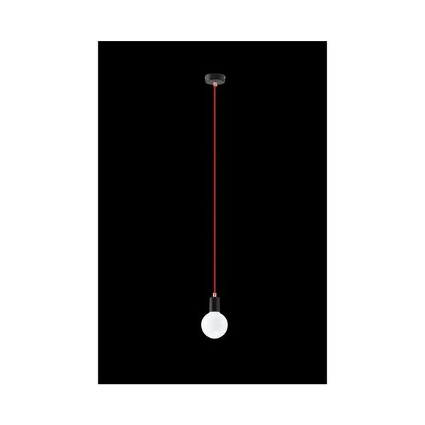 Červené závěsné svítidlo Sollux Bombilla-image-2