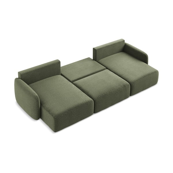 Зелен разтегателен ъглов диван с място за съхранение Kalena – Makamii-image-4