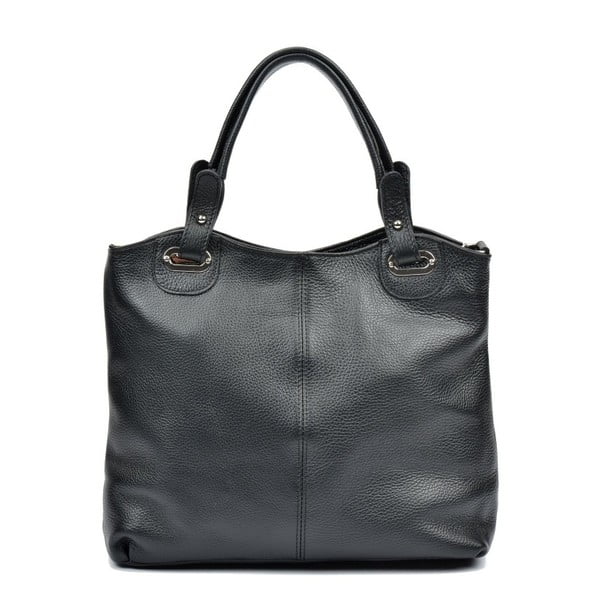 Черна кожена чанта Ashley - Luisa Vannini