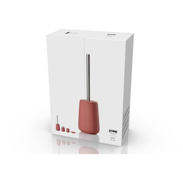 Светлочервена порцеланова четка за тоалетна Nova – Zone-image-3