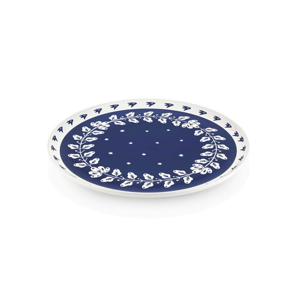 Синя и бяла порцеланова чиния за сервиране Bloom, ⌀ 30 cm - Mia
