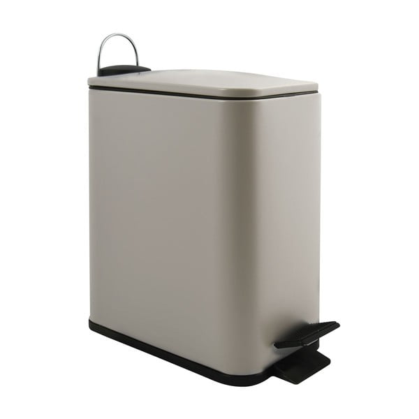 Кафяво-сиво стоманено кошче за боклук с педал 5 l   Erik – Spirella