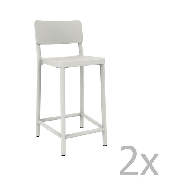 Комплект от 2 бели бар столове, подходящи за открито Lisboa Simple, височина 92,2 cm - Resol