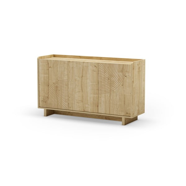 Скрин от дъбов декор  в естествен цвят 140x80x40 cm Daira – Marckeric-image-4