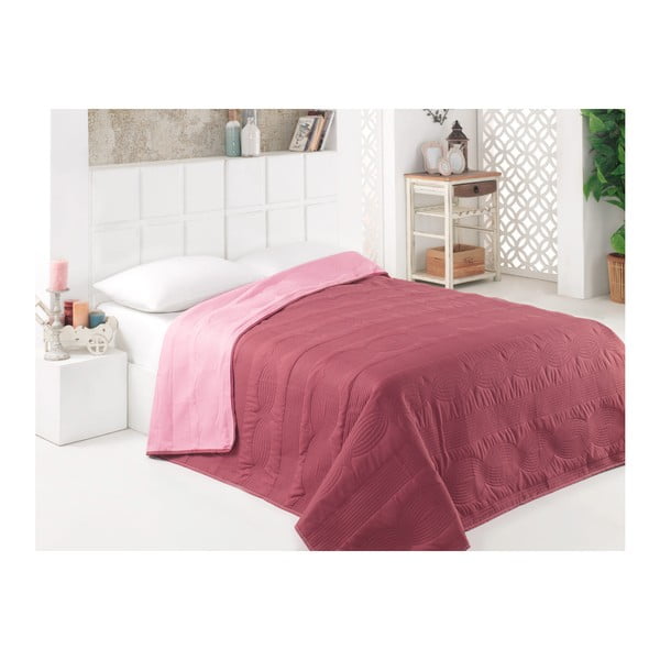 Розово-кафява двустранна покривка за легло от микрофибър, 160 x 220 cm - Kate Louise